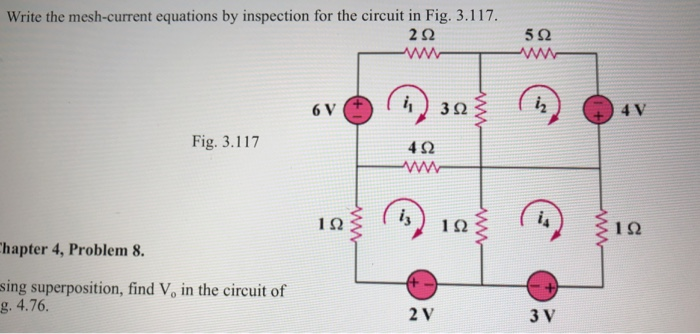 Solved Write The Mesh-current Equations By Inspection For | Chegg.com