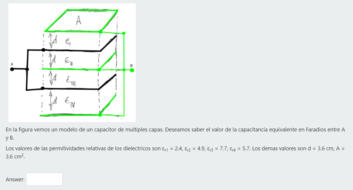 Solved In the figure we see a capacitor of multiple layers. | Chegg.com