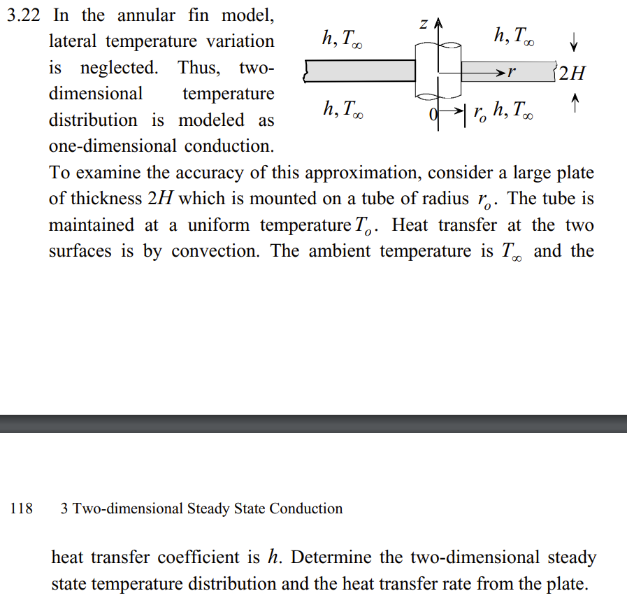 Solved 3.22 ﻿In the annular fin model,lateral temperature | Chegg.com