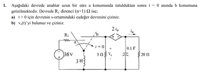 Solved In the following circuit, after the switch is held in | Chegg.com