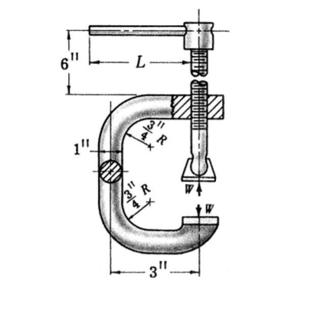 Solved In the small Cclamp shown in the figure below, a