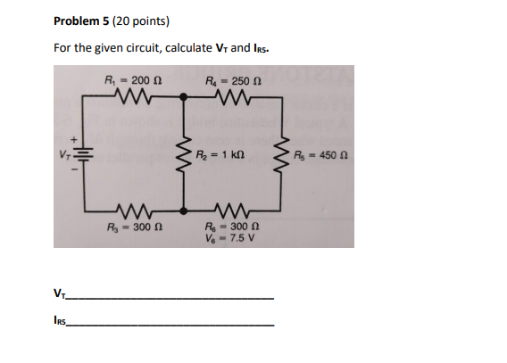 Solved Problem Points For The Given Circuit Chegg Com