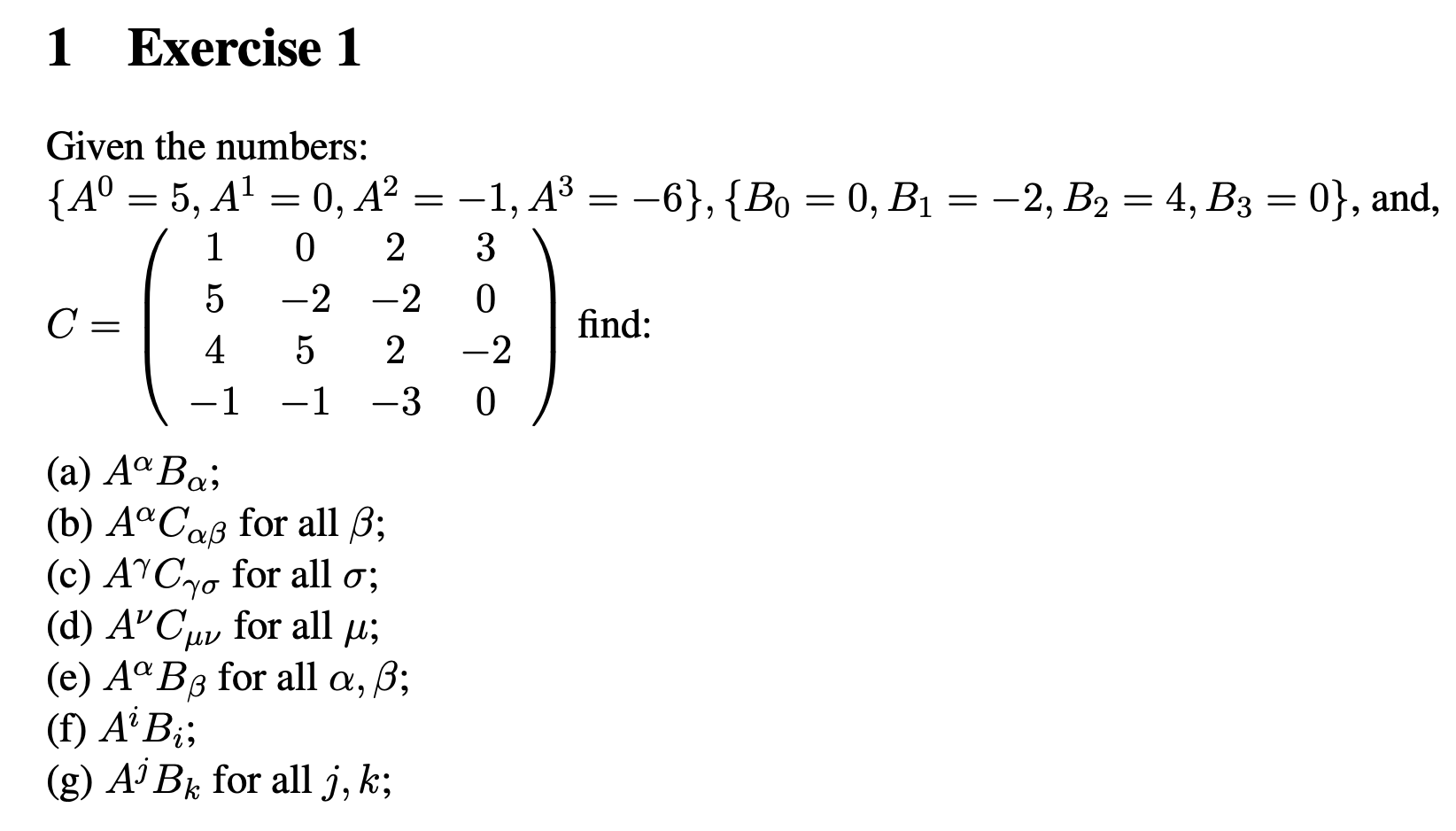 Solved 1 Exercise 1 Given The Numbers A 5 A1 0 A Chegg Com