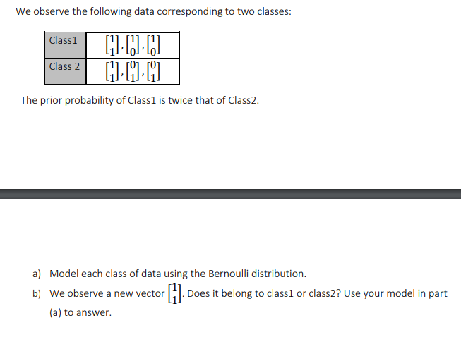 Solved We observe the following data corresponding to two | Chegg.com