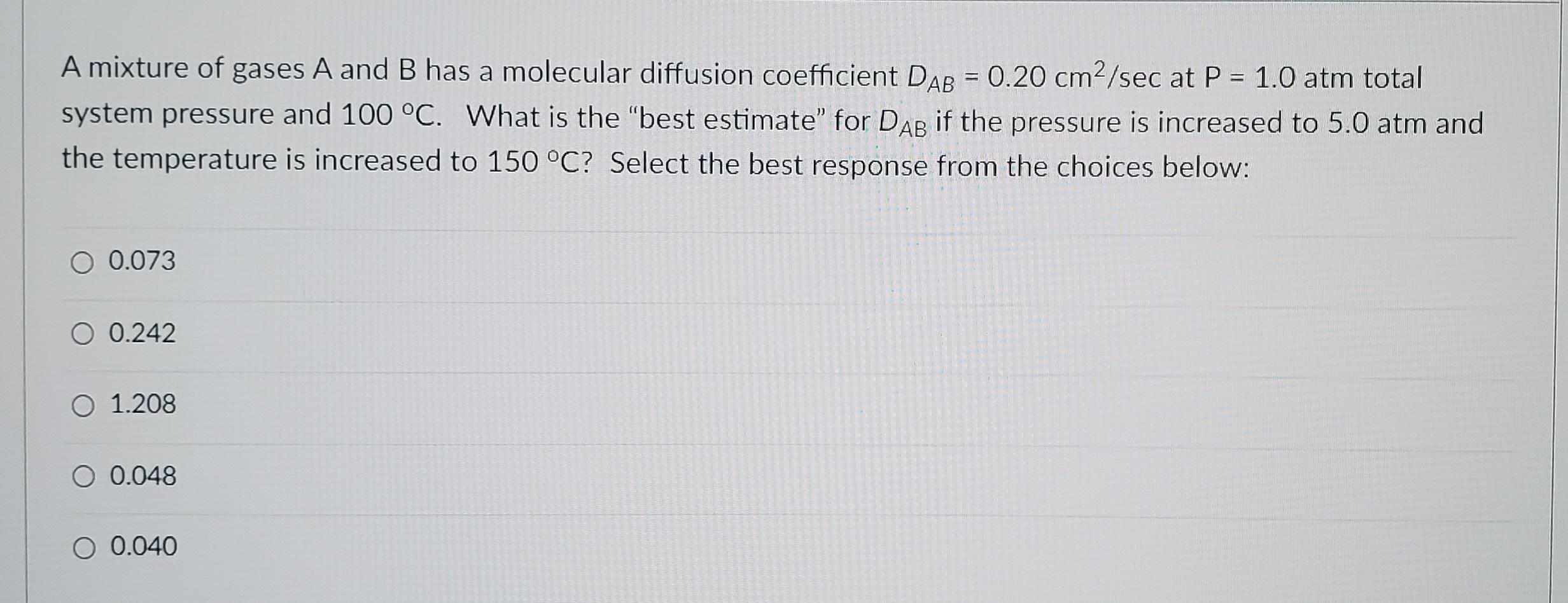 Solved а A mixture of gases A and B has a molecular | Chegg.com