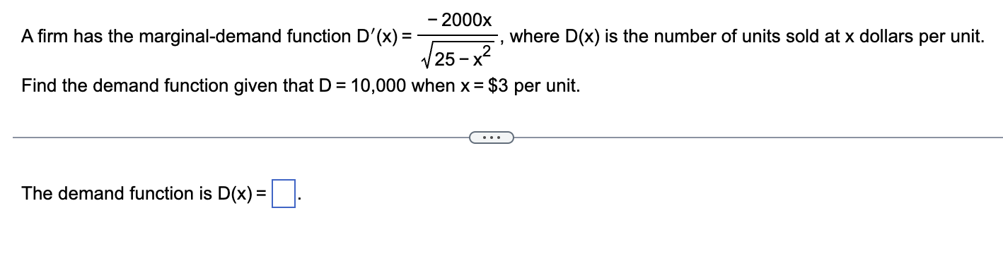 Solved A firm has the marginal-demand function | Chegg.com