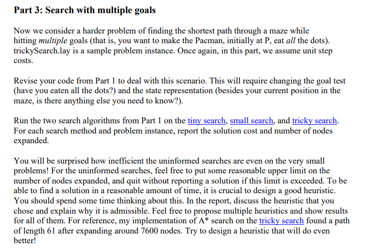 Tasks: Part 1: Basic Pathfinding To Begin With, You | Chegg.com