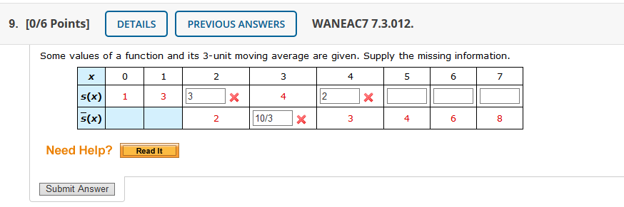 Solved 9. [0/6 Points] DETAILS PREVIOUS ANSWERS WANEAC7 | Chegg.com