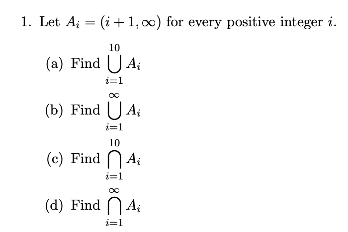 Solved 1 Let A I 1 00 For Every Positive Integer I Chegg Com