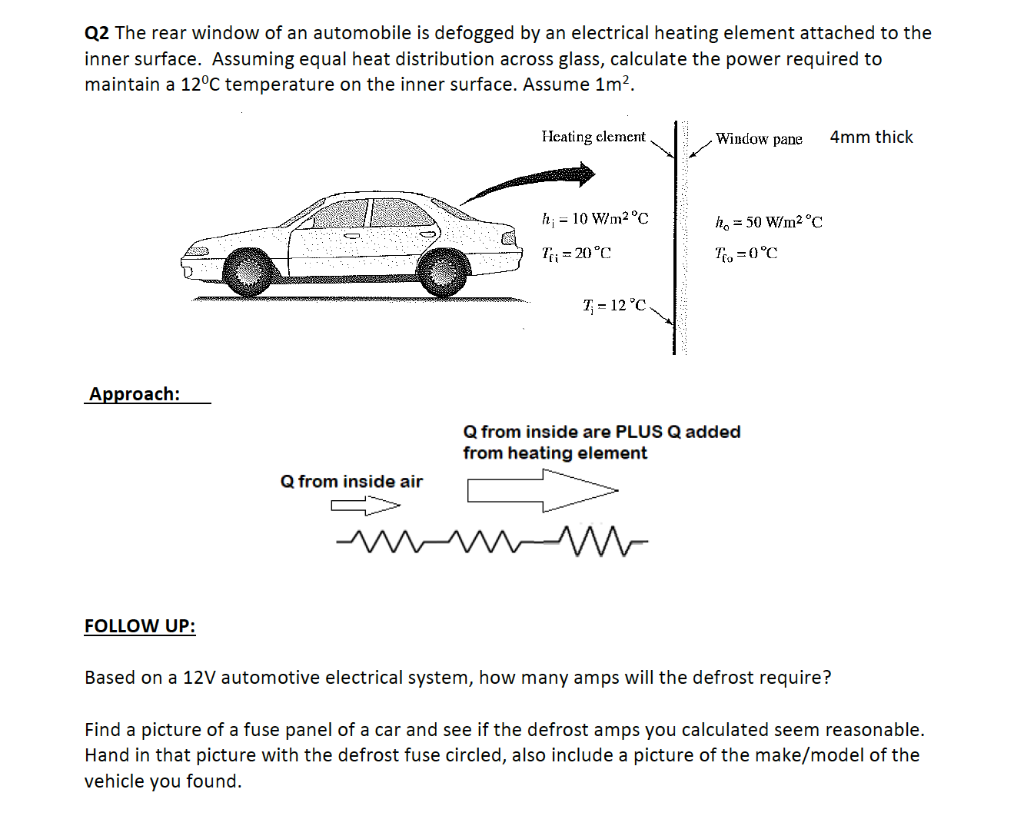 Solved Q2 The rear window of an automobile is defogged by an | Chegg.com