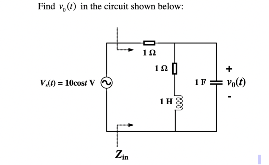 Solved Find v0(t) in the circuit shown below: | Chegg.com