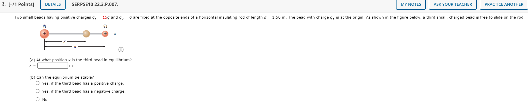 Solved 3. [-/1 Points] DETAILS SERPSE10 22.3.P.007. MY NOTES | Chegg.com