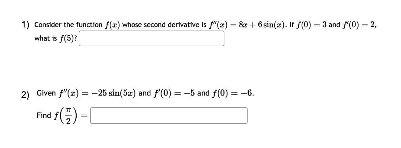 Solved 1 Consider The Function F X Whose Second Derivative