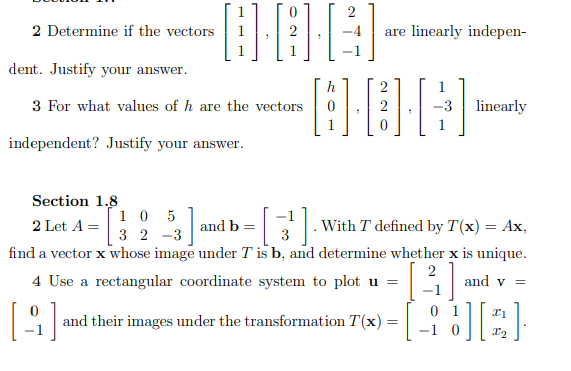 Solved 2 -4 2 Determine if the vectors Al are linearly | Chegg.com