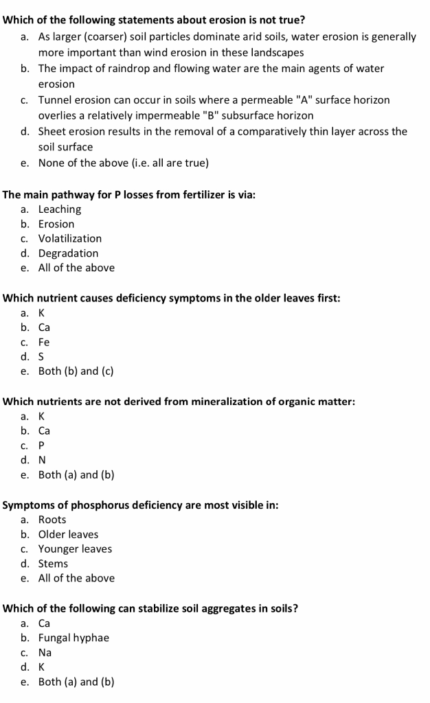 Solved Which of the following statements about erosion is | Chegg.com