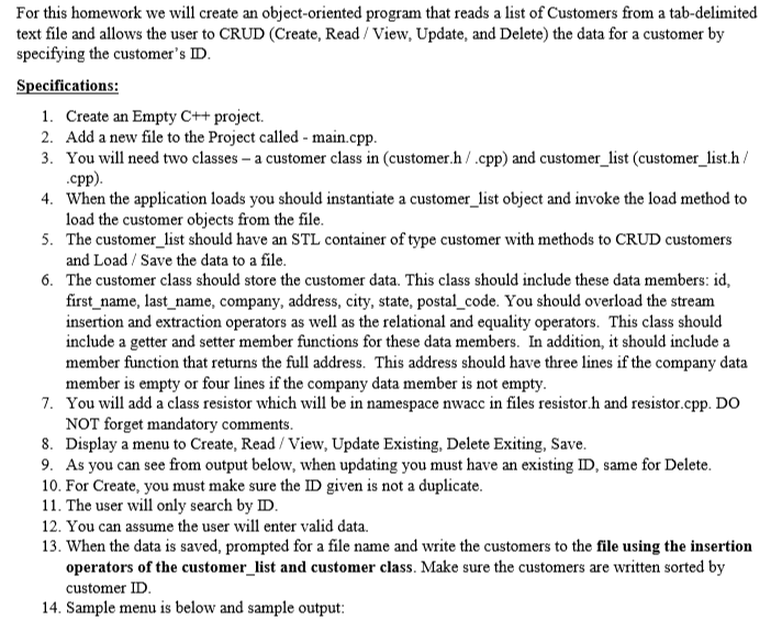 C++ Only! Please! Help me with this homework. I'm | Chegg.com