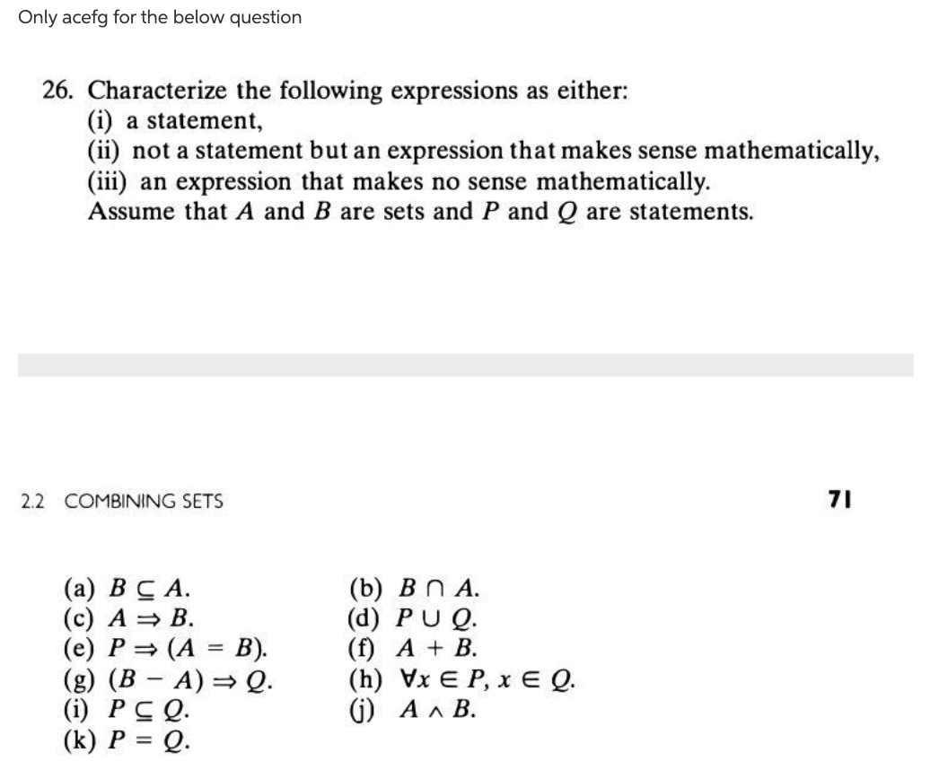 Solved Only Acefg For The Below Question 26 Characterize Chegg Com