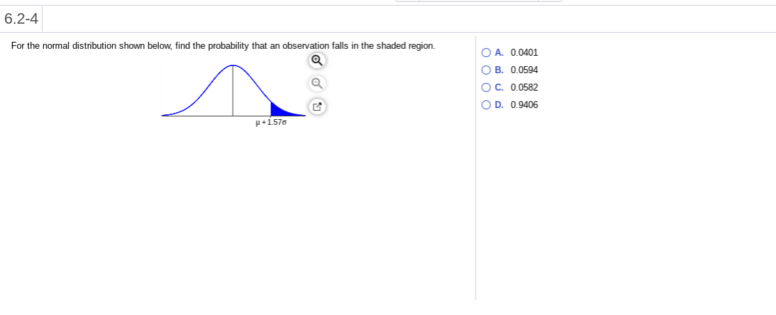 Solved 6.2-4 For the normal distribution shown below, find | Chegg.com