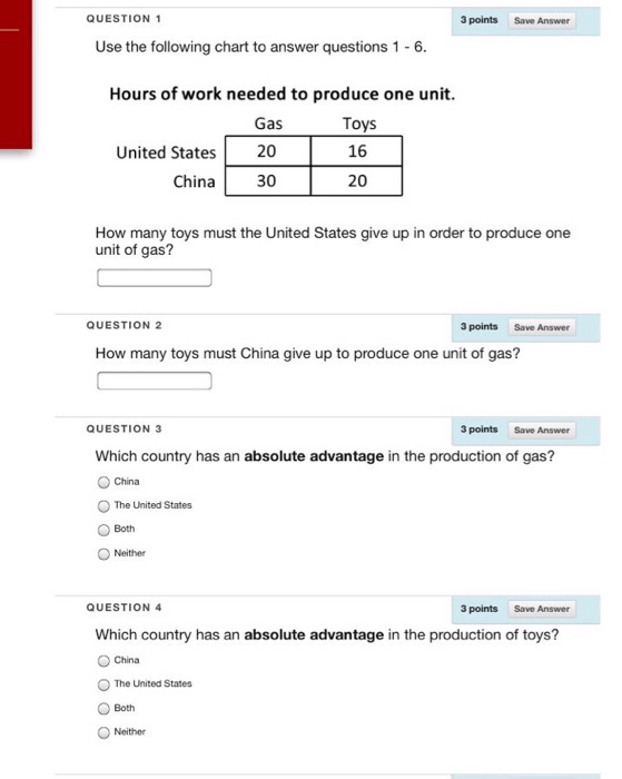 Solved QUESTION 1 3 Points Save Answer Use The Following | Chegg.com