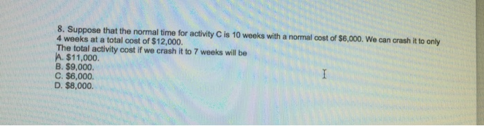 Solved Suppose That The Normal Time For Activity C Is 10 Chegg