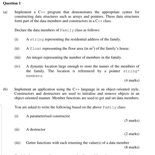 Solved Question (a) Implement a C++ program that | Chegg.com