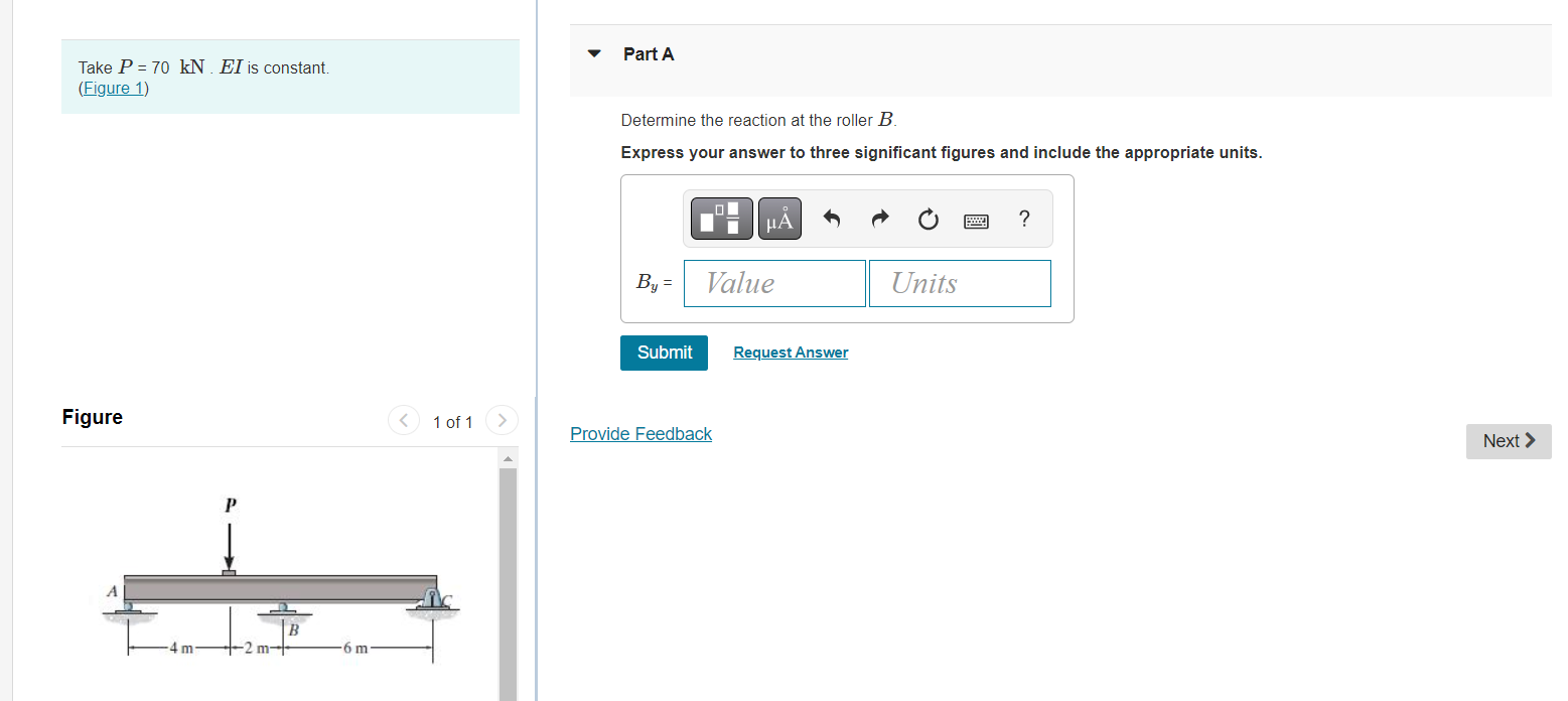 Solved Take P=70kN.EI Is Constant. Part A (Figure 1) | Chegg.com