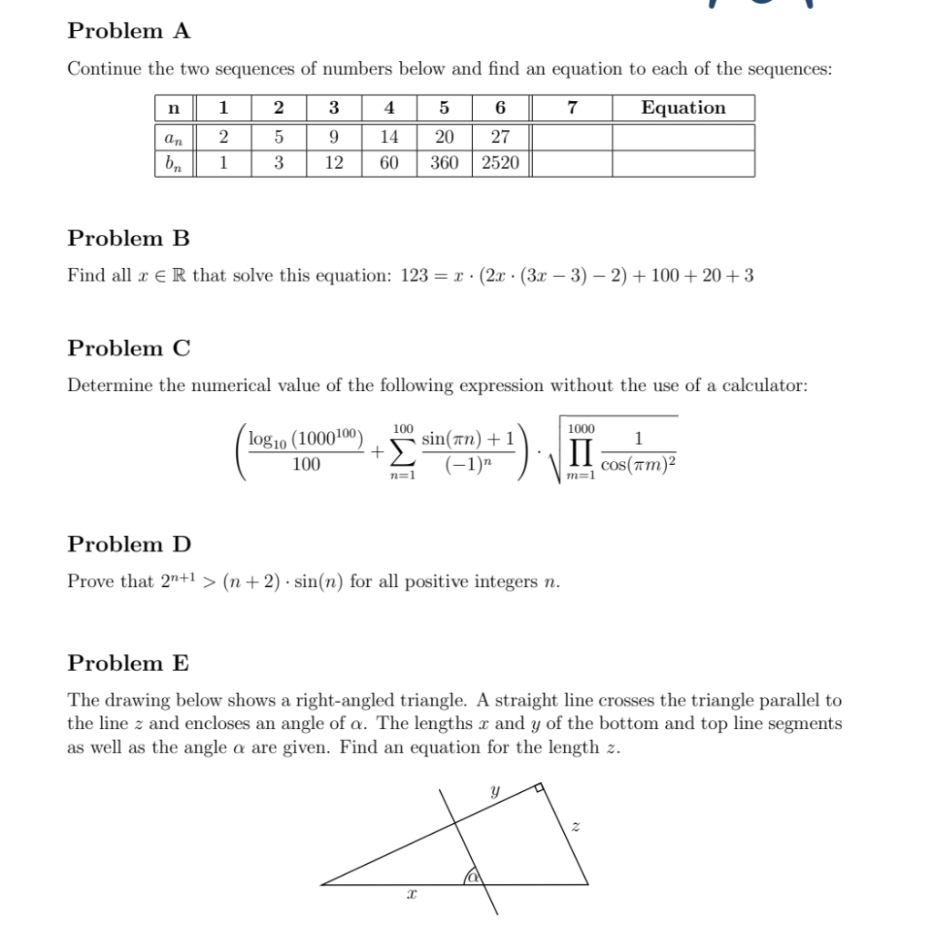Solved Problem A Continue the two sequences of numbers below | Chegg.com