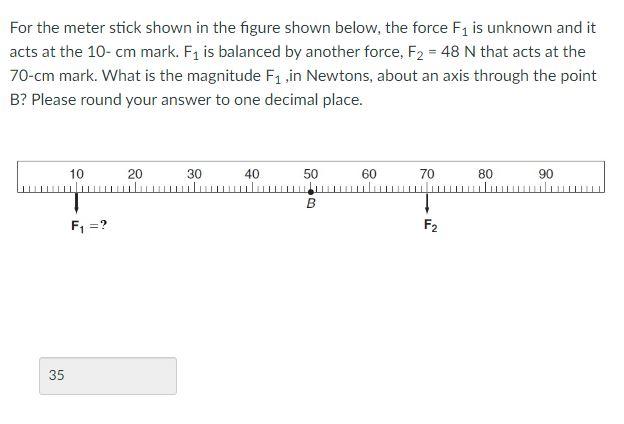 Solved For the meter stick shown in the figure shown below, | Chegg.com