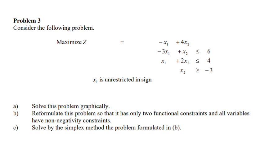 Solved Problem 3 Consider The Following Problem. Maximize Z | Chegg.com