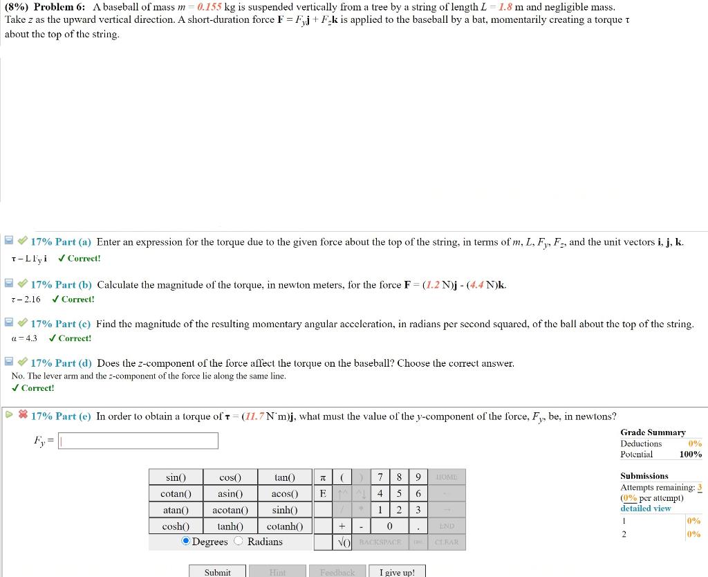 Solved 8 Problem 6 A Baseball Of Mass M 0 155 Kg Is S Chegg Com