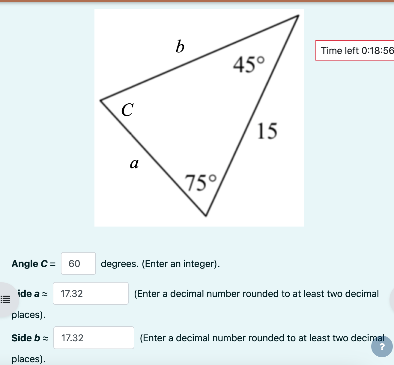 Solved Find the missing side lengths and angle measure in Chegg