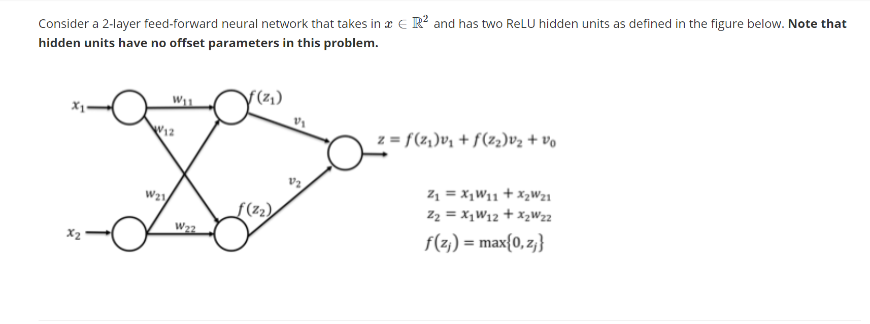 Solved Consider a 2-layer feed-forward neural network that | Chegg.com