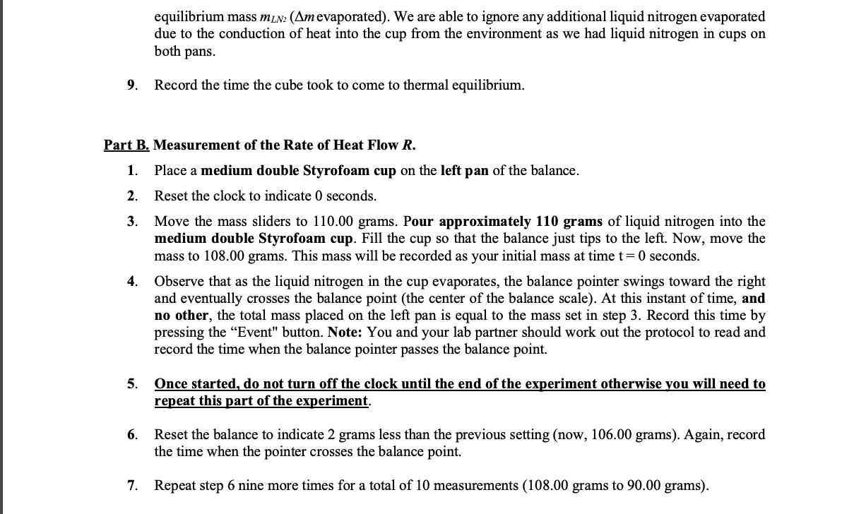 Solved Latent Heat of Vaporization of Liquid Nitrogen