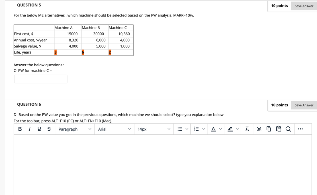 Solved QUESTION 5 10 points Save Answer For the below ME | Chegg.com