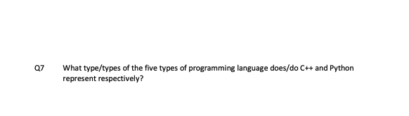 Solved What type/types of the five types of programming | Chegg.com