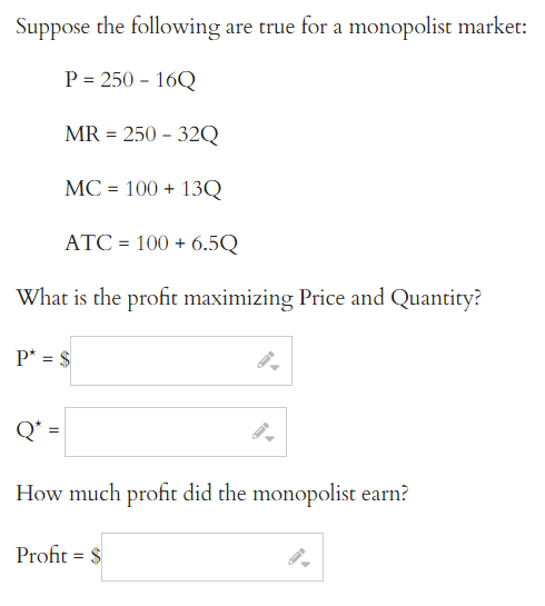 Solved Suppose the following are true for a monopolist | Chegg.com
