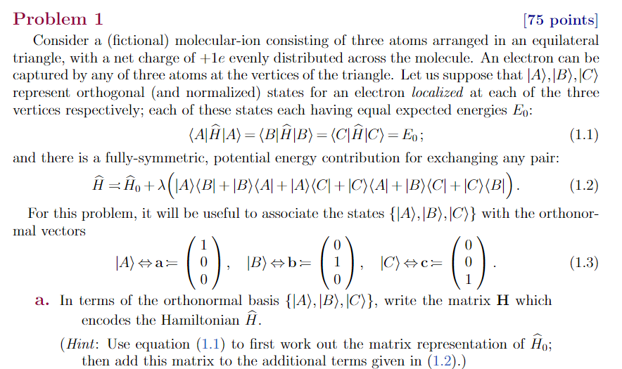 Solved Problem 1 75 Points Consider A Fictional Molec Chegg Com