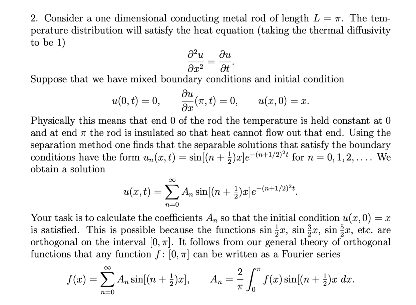 Solved 2. Consider a one dimensional conducting metal rod of | Chegg.com