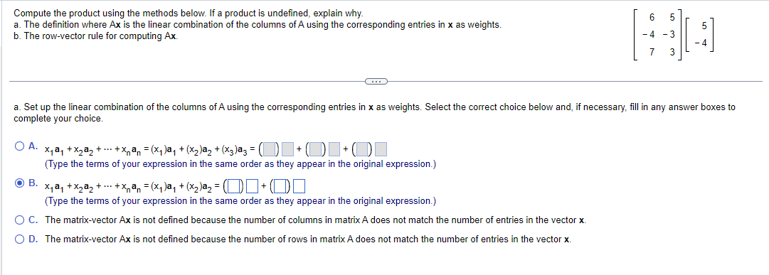 Solved Compute the product using the methods below. If a | Chegg.com