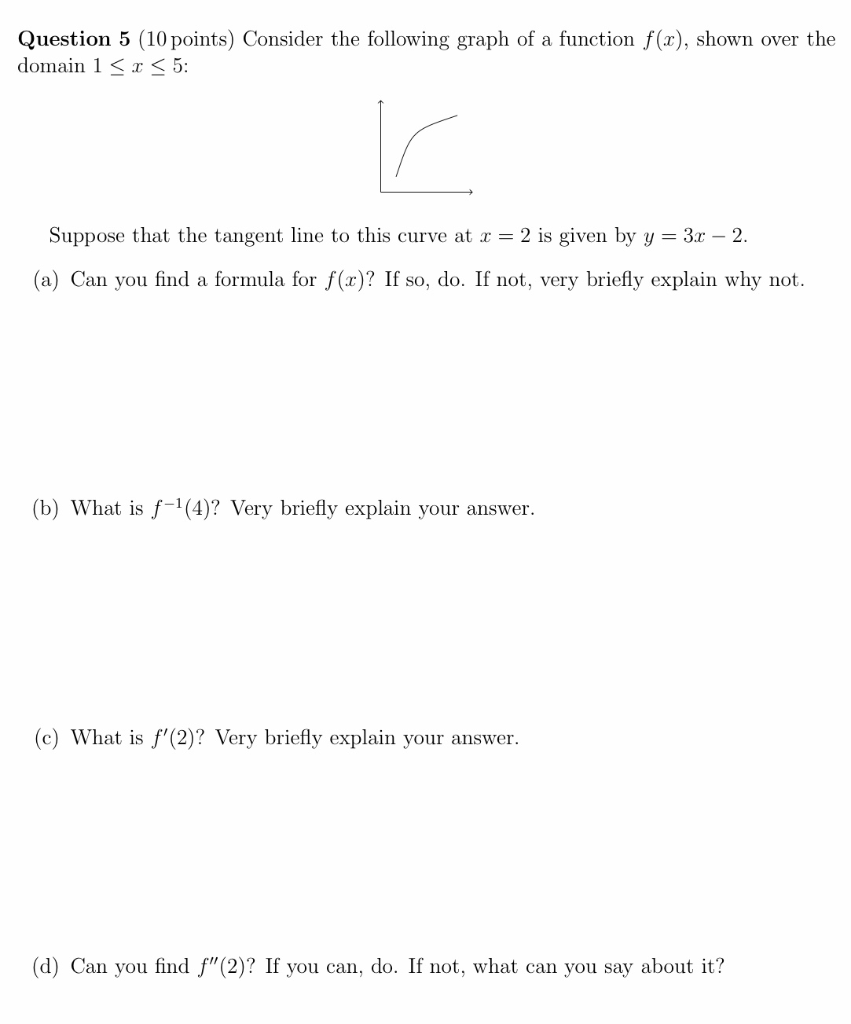 Solved Question 5 (10 points) Consider the following graph | Chegg.com