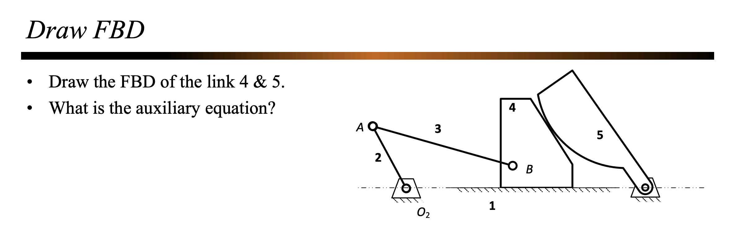 Solved Draw FBD . Draw the FBD of the link 4 & 5. What is | Chegg.com
