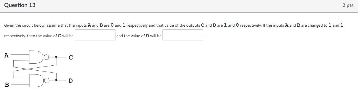 Solved Given the circuit below, assume that the inputs A and | Chegg.com