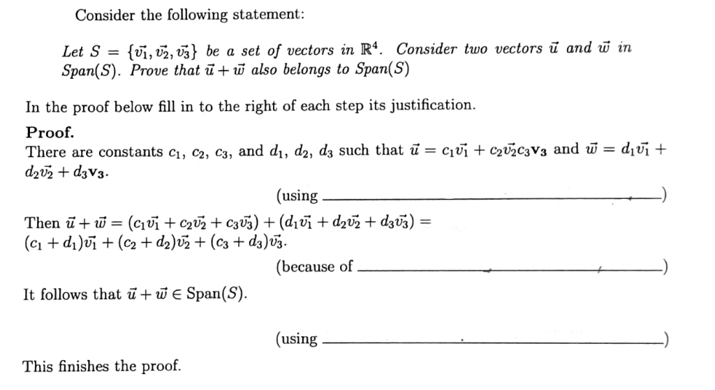 Solved Consider The Following Statement: Let S={v1,v2,v3} Be | Chegg.com