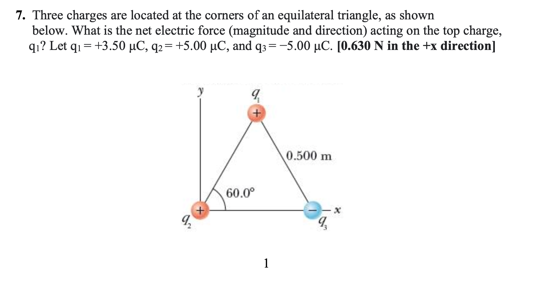 Solved Three Charges Are Located At The Corners Of An Chegg Com