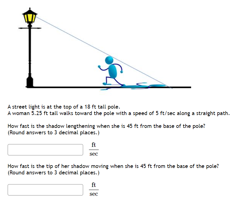 Solved A street light is at the top of a 18 ft tall pole. A