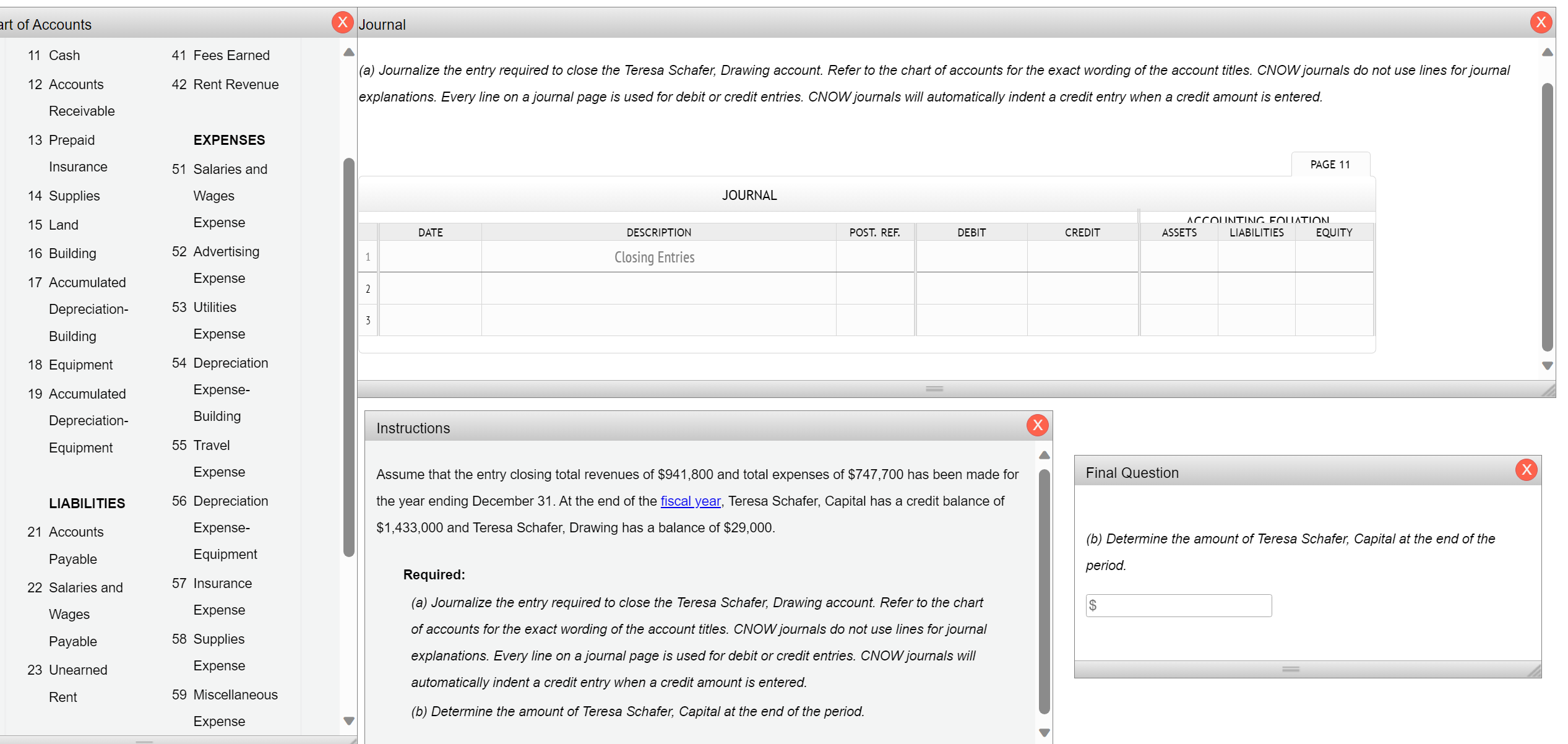 Solved (a) Journalize The Entry Required To Close The Teresa | Chegg.com