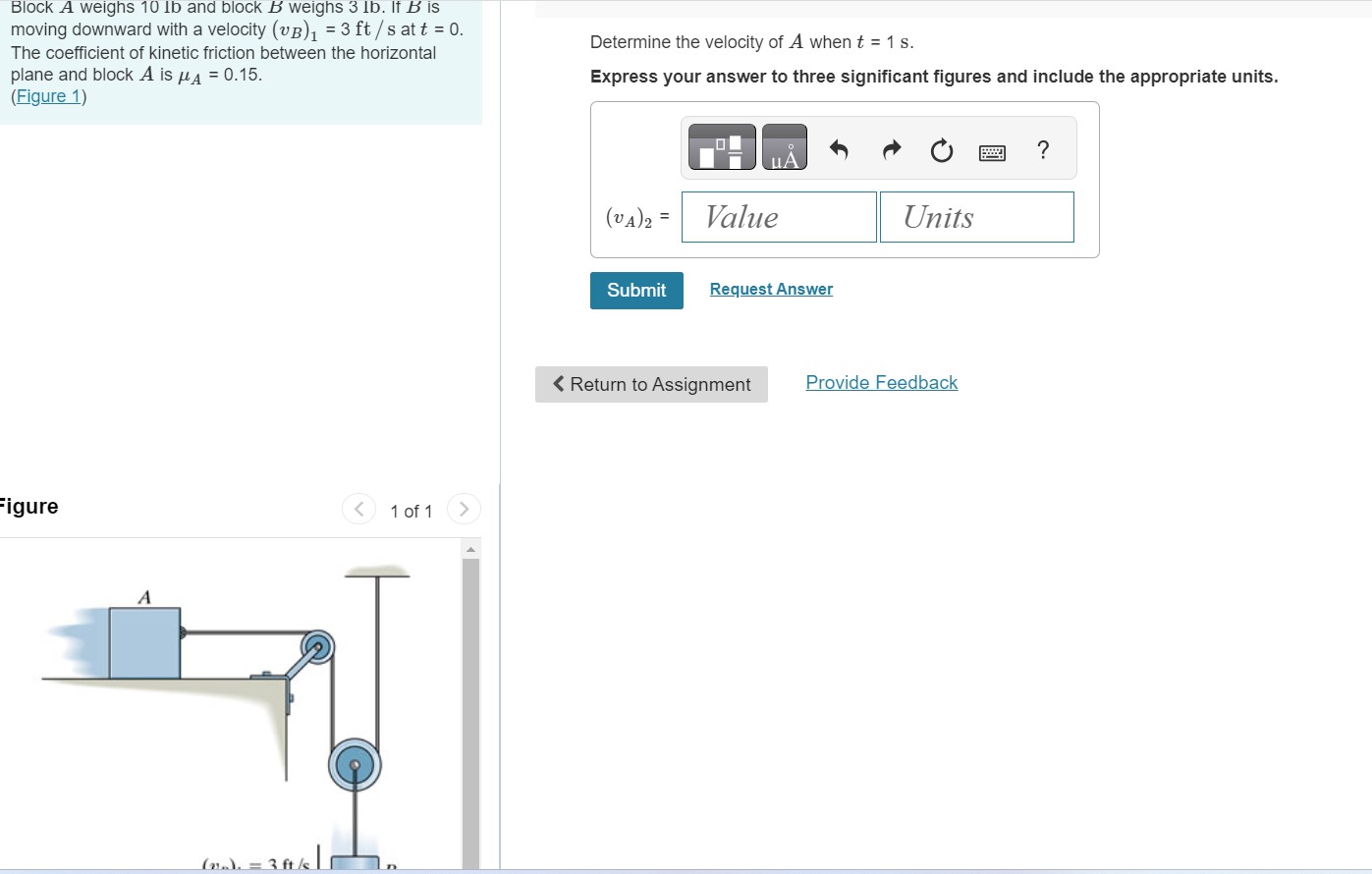 Solved Block A Weighs 10lb And Block B Weighs 3lb. If B Is | Chegg.com