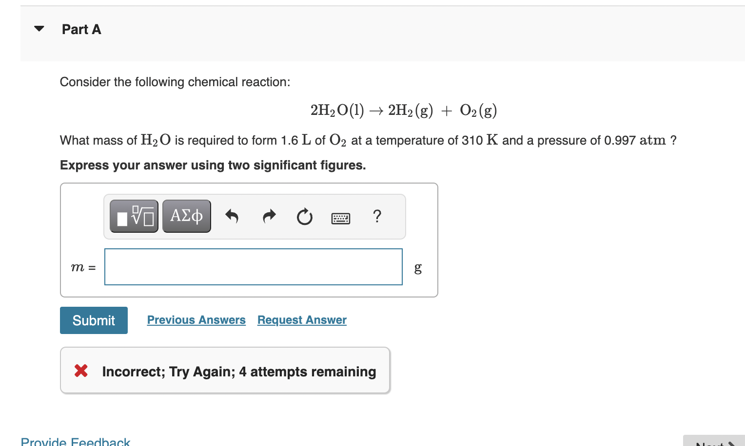 Solved Consider The Following Chemical Reaction: | Chegg.com