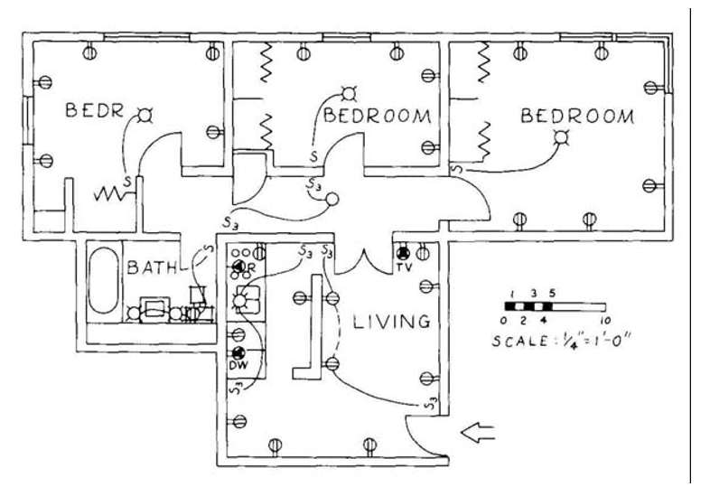 Solved 1. Use the electrical plan below, to develop a | Chegg.com