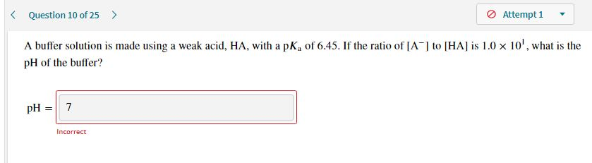 Solved Attempt 1 A buffer solution is | Chegg.com